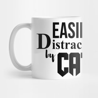 Easily Distracted By Cats, Crazy Cat Lady, Cat Lover, Cat Meme, Pet Lover, Cat Meow, Cat Lady Gift, Cat Paw Mug